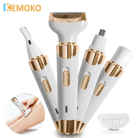 4 In 1 Electric Lady Shaver for Shaver Lady Shaver Body Hair Trimmer for Armpit Bikini Arm Leg Face Mustache Portable Painless